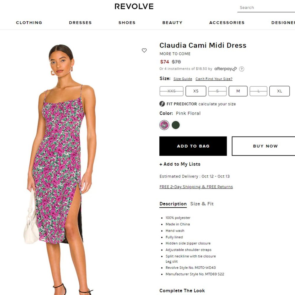 Revolve Claudia Cami Midi Dress